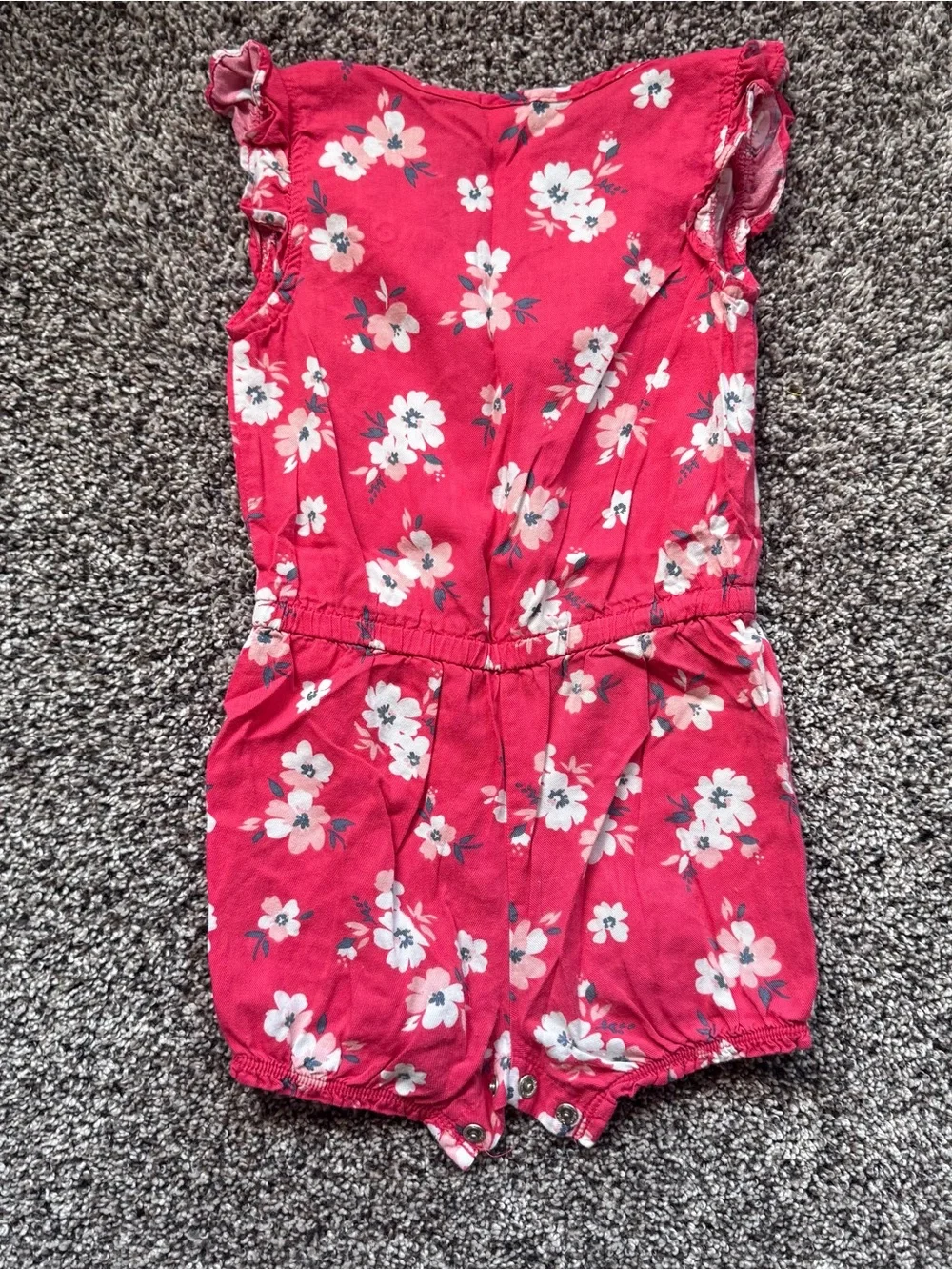 Carter's Bright Pink Floral Bubble Romper